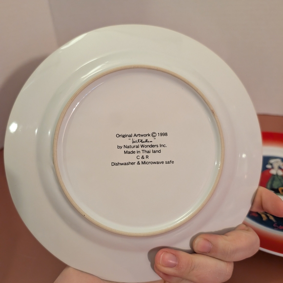 Vintage 1998 Will Bullas Christmas Santa O'Claus Goose Natural Wonders Plates 8" - Picture 3 of 6